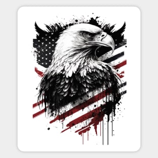 American Flag Eagle Abstract Design Magnet